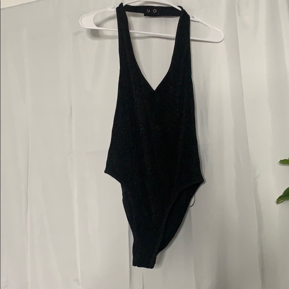 Urban Outfitters Halter Glitter Bodysuit